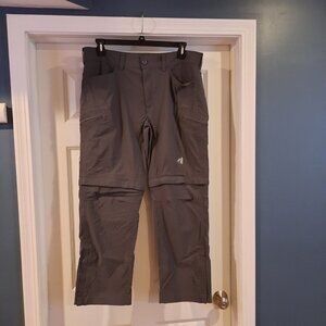 Eddie Bauer First Ascent Pants Mens 38x30 Dark Gray Cargo Guide Pro Hiking Nylon